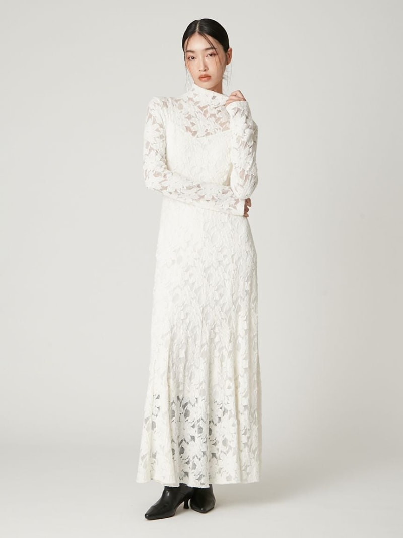 フラワーストレッチレースワンピース FRAY I.D フレイ アイディー ワンピース・ドレス ワンピース ホワイト ブラック【送料無料】[Rakuten Fashion]のサムネイル