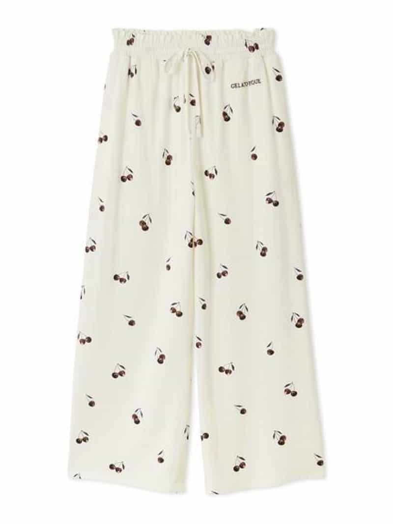 【接触冷感】チェリー柄ロングパンツ gelato pique ジェラートピケ インナー・ルームウェア その他のインナー・ルームウェア ホワイト ピンク【送料無料】[Rakuten Fashion]のサムネイル