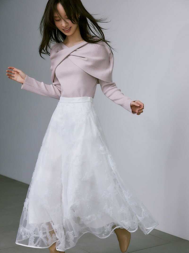 【HANAE MORI×CELFORDコラボ】バタフライフレアスカート CELFORD セルフォード スカート その他のスカート ホワイト ブラック【送料無料】[Rakuten Fashion]のサムネイル