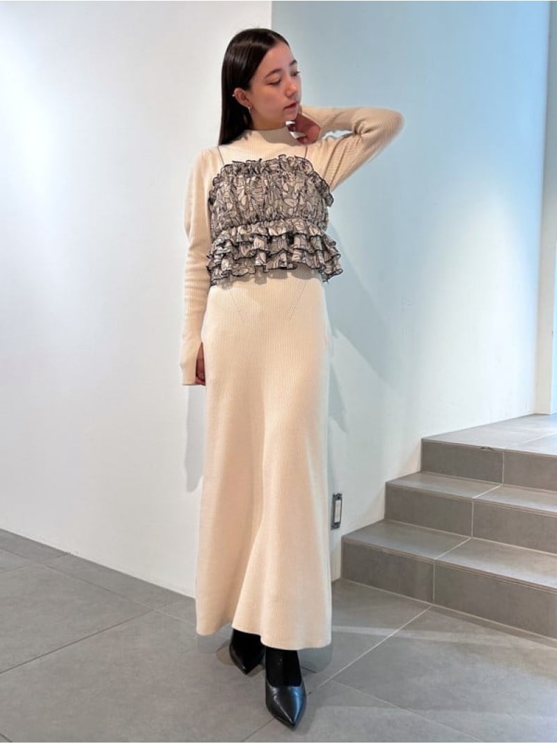 【SALE／50%OFF】バックオープンリブニットワンピース SNIDEL スナイデル ワンピース・ドレス ワンピース ホワイト グレー ピンク【RBA_E】【送料無料】[Rakuten Fashion]のサムネイル