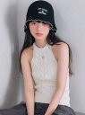 【LILY BROWN×MARY QUANT】アメスリケーブルニット LILY BROWN リリーブラウン トップス ノースリーブ・タンクトップ ブラウン ピン...
