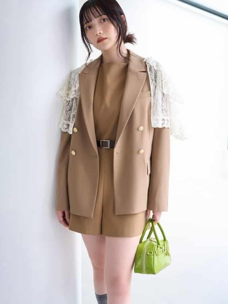 金釦ダブルブレストジャケット LILY BROWN リリーブラウン ジャケット・アウター テーラードジャケット・ブレザー ブラウン ベージュ【送料無料】[Rakuten Fashion]のサムネイル