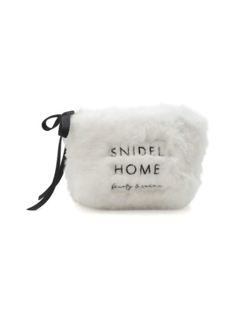 ファーポーチ SNIDEL HOME スナイデルホーム 財布・ポーチ・ケース ポーチ ホワイト ピンク【送料無料】[Rakuten Fashion]のサムネイル