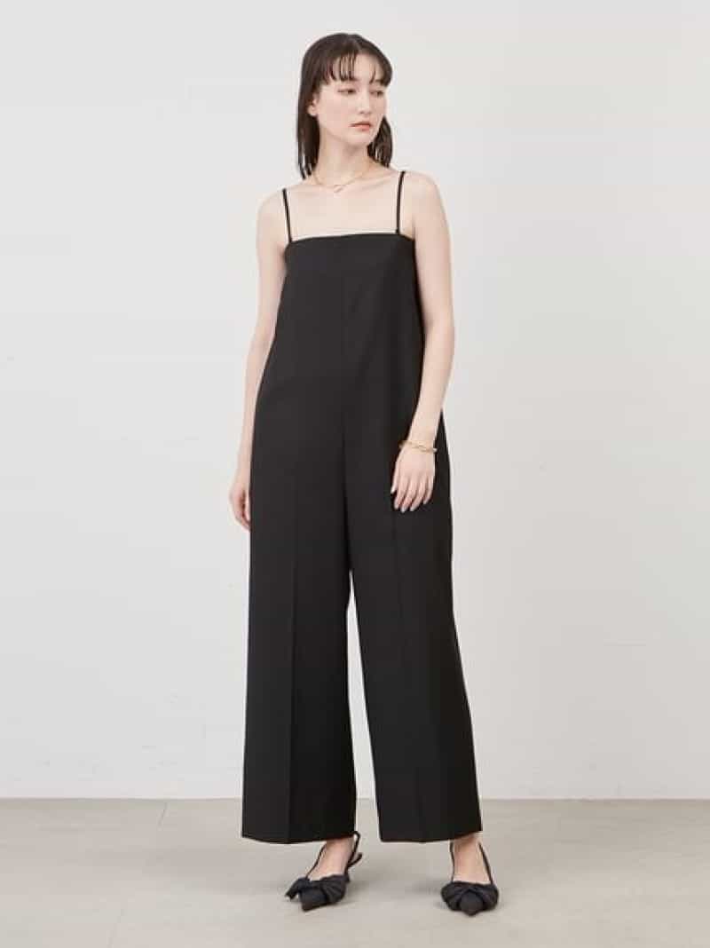 2WAYストラップ付きベアオールインワン Mila Owen ミラオーウェン オールインワン・オーバーオール その他のオールインワン・オーバーオール ブラック ホワイト【送料無料】[Rakuten Fashion]のサムネイル