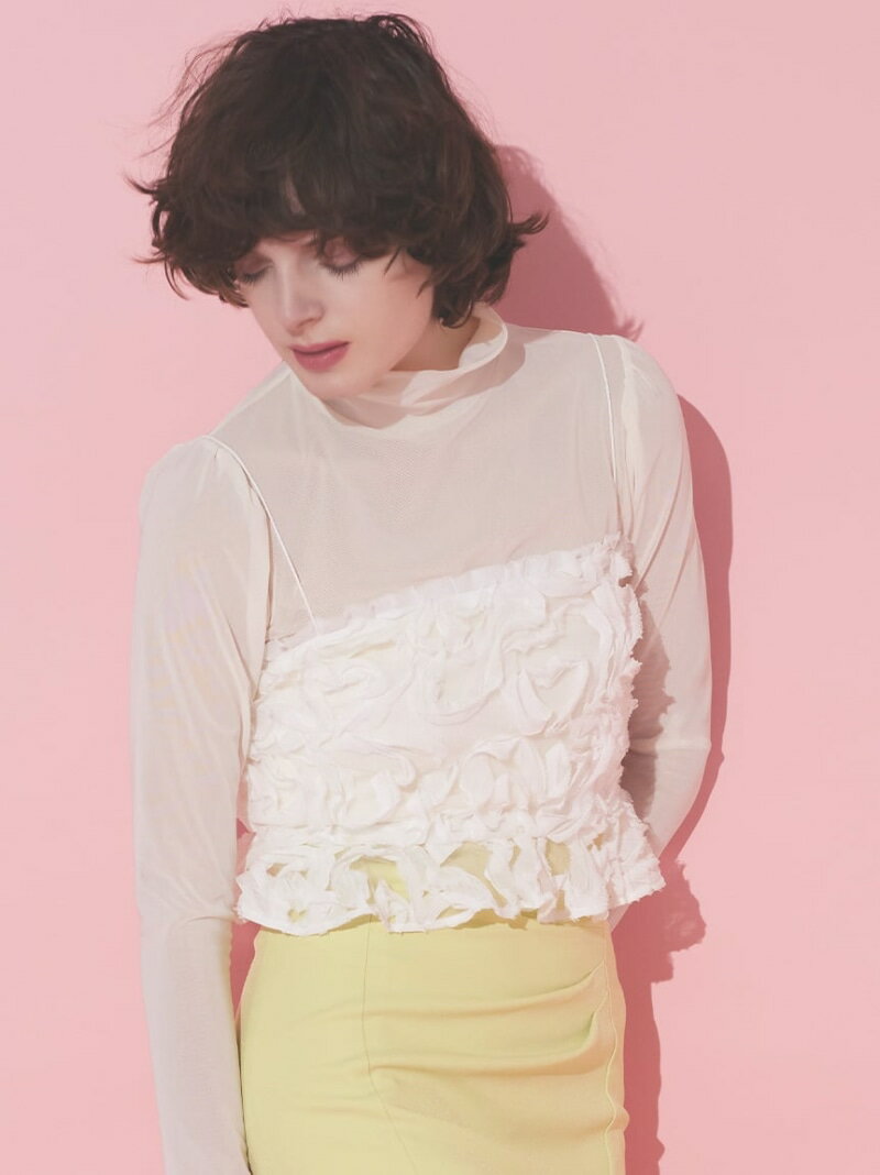 【HANAE MORI×CELFORDコラボ】 ハート刺繍ビスチェ CELFORD セルフォード トップス その他のトップス ブラック ホワイト【送料無料】[Rakuten Fashion]のサムネイル