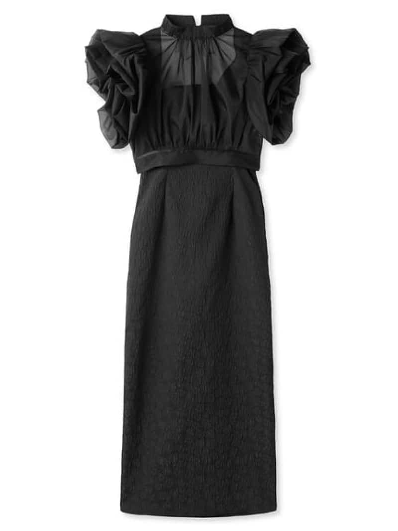 ボレロセットジャガードドレス SNIDEL スナイデル ワンピース ドレス ワンピース ブラック ベージュ【送料無料】 Rakuten Fashion