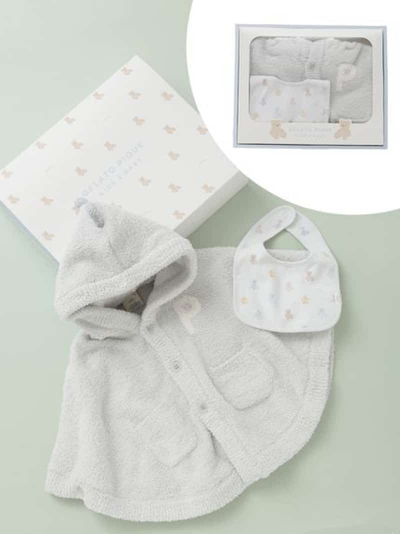 【ラッピング済み】【BABY】ベアポンチョ&スタイ2点セット ギフトBOX gelato pique ジェラートピケ マタニティウェア・ベビー用品 スタイ・よだれかけ ベージュ ピンク グリーン【送料無料】[Rakuten Fashion]