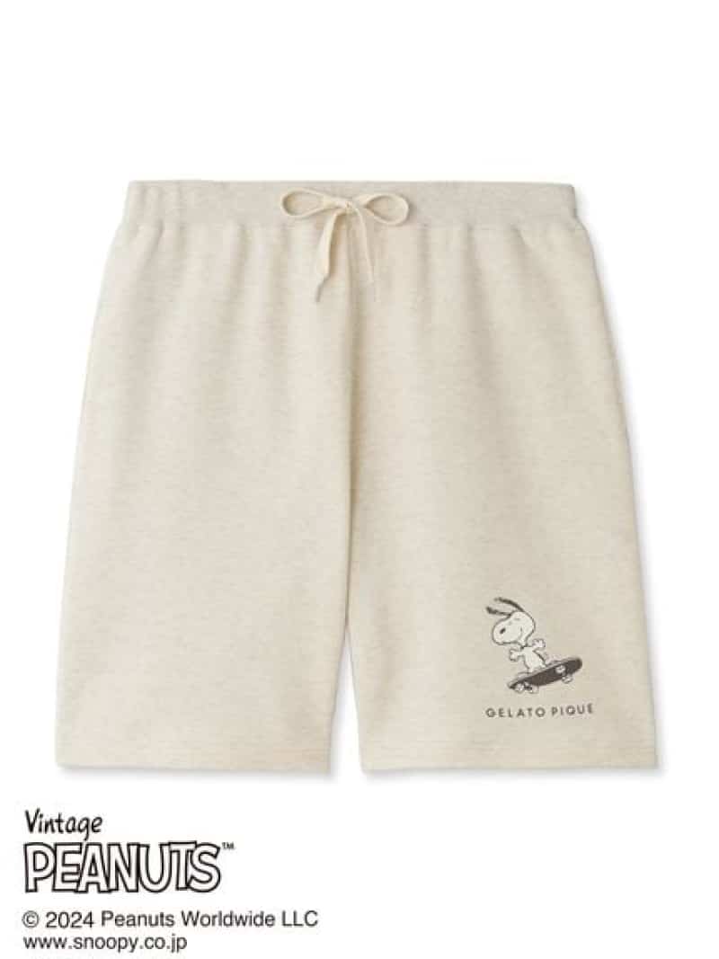 楽天USAGISTORE USAGIONLINE公式ストア【PEANUTS】【HOMME】裏毛ワンポイントロゴハーフパンツ gelato pique ジェラートピケ パンツ その他のパンツ ホワイト【送料無料】[Rakuten Fashion]