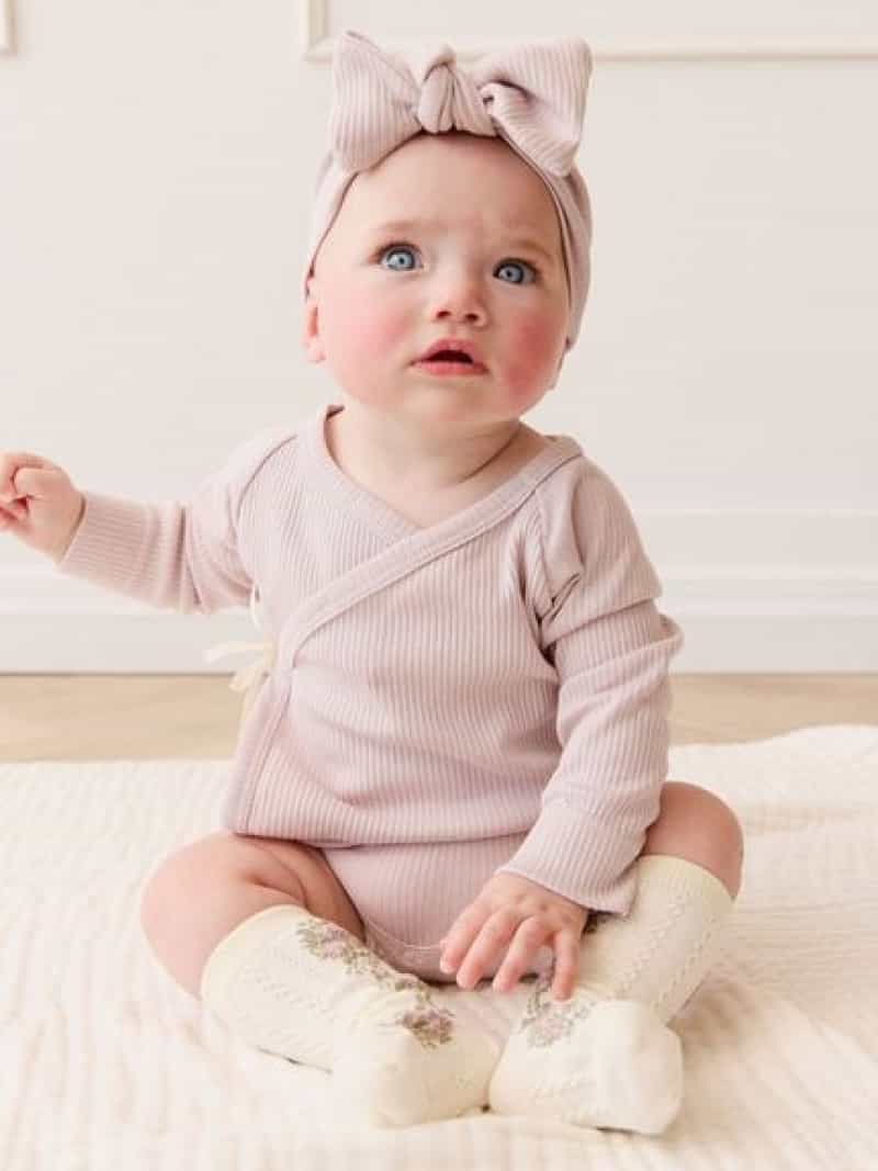 【ONLINE限定】長袖ボディースーツViolet Tint/オーガニックコットンモダール JAMIE KAY ジェイミーケイ マタニティウェア・ベビー用品 ロンパース・カバーオール[Rakuten Fashion]