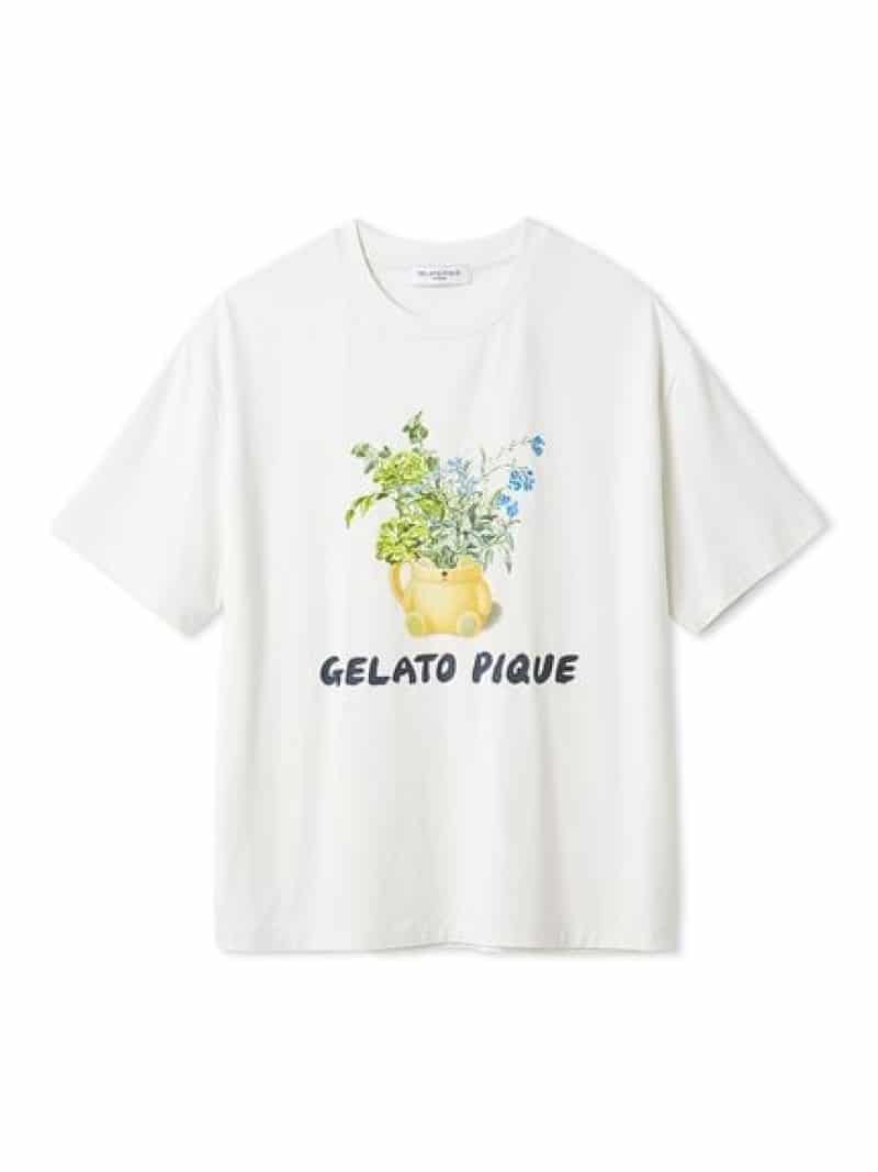 乐天商城 - 【HOMME】フラワーワンポイントプリントTシャツ gelato pique ジェラートピケ トップス カットソー・Tシャツ ホワイト【送料無料】[Rakuten Fashion]