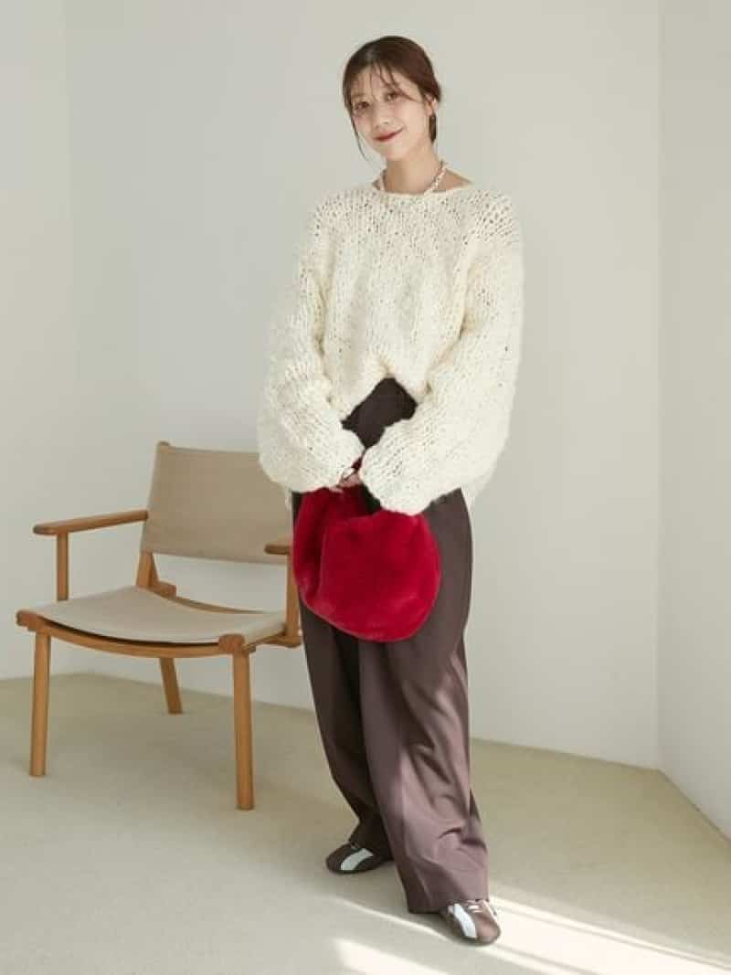 ファーライクバッグ emmi エミ バッグ ハンドバッグ レッド【先行予約】*【送料無料】[Rakuten Fashion]