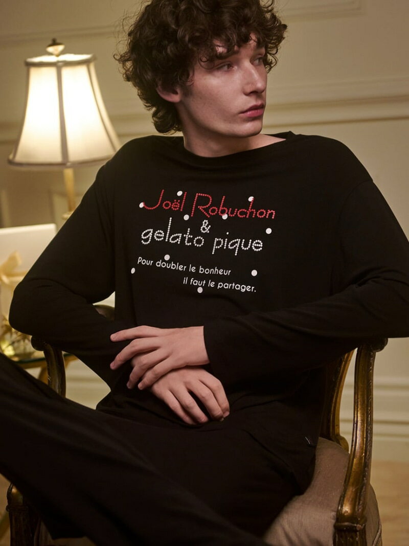 【JOEL ROBUCHON】【HOMME】ドットワンポイントロンT gelato pique ジェラートピケ トップス カットソー・Tシャツ ブラック【先行予約】*【送料無料】[Rakuten Fashion]
