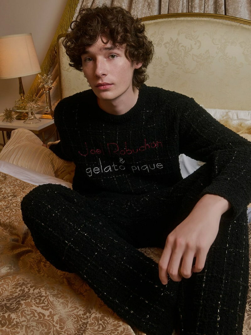 【JOEL ROBUCHON】【HOMME】ツイードモコプルオーバー gelato pique ジェラートピケ トップス スウェット・トレーナー ブラック【先行予約】*【送料無料】[Rakuten Fashion]