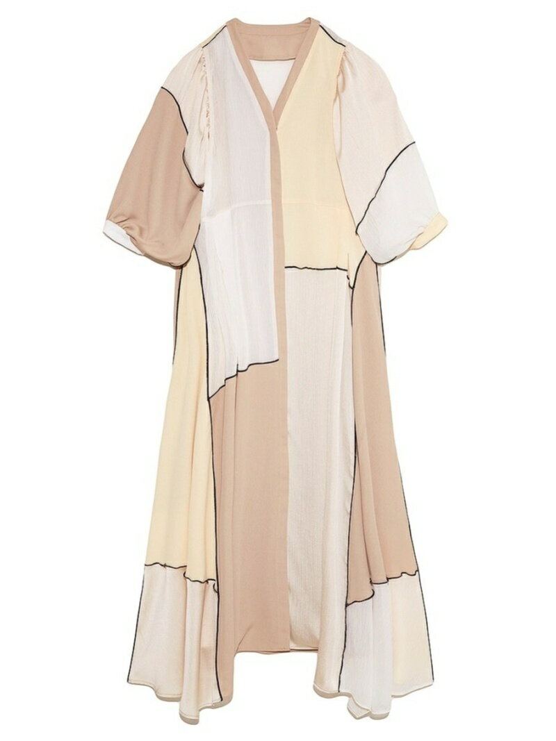 【SALE／60%OFF】パッチワークワンピース FURFUR ファーファー ワンピース・ドレス その他のワンピース・ドレス ピンク ホワイト【RBA_E】【送料無料】[Rakuten Fashion]のサムネイル