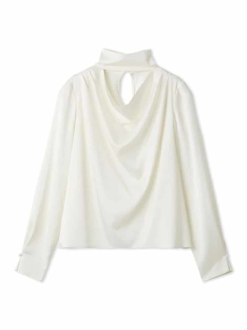 サテンドレープブラウス FRAY I.D フレイ アイディー トップス シャツ・ブラウス ホワイト【送料無料】[Rakuten Fashion]