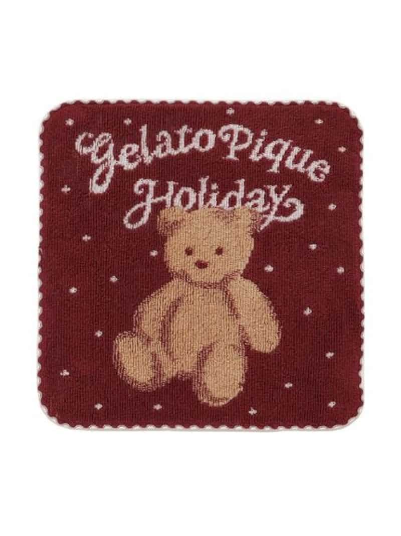 【HOLIDAY】ベアハンドタオル gelato pique ジェラートピケ ファッション雑貨 ハンカチ・ハンドタオル ネイビー レッド【先行予約】*[Rakuten Fashion]