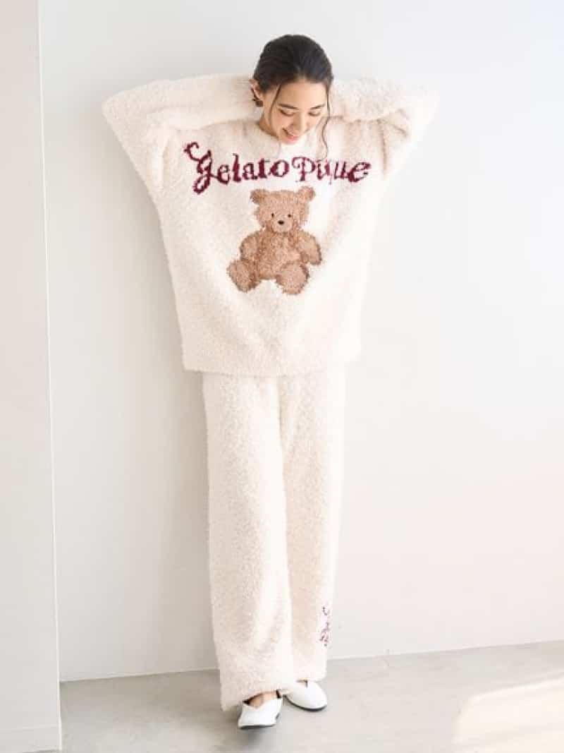 【HOLIDAY】ジェラートスノーベアジャガードロングパンツ gelato pique ジェラートピケ インナー・ルー..