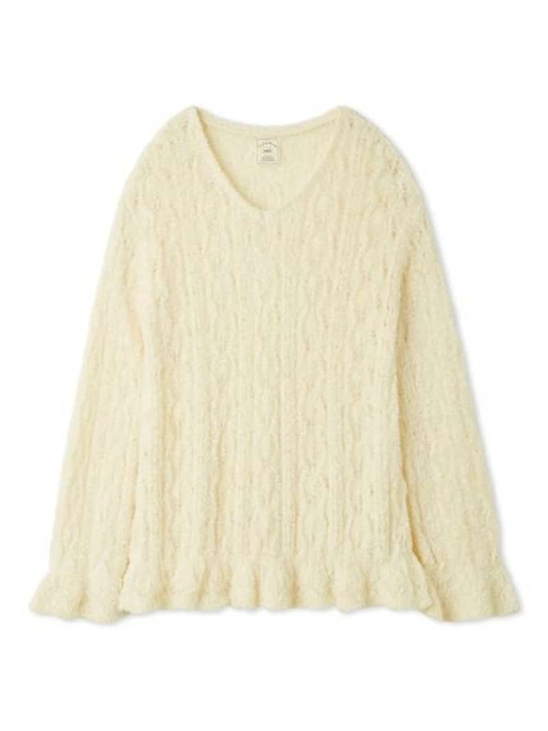 フェザー柄編みプルオーバー gelato pique ジェラートピケ インナー・ルームウェア その他のインナー・..