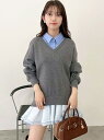 【限定カラー】シャツドッキングフリルミニワンピース LILY BROWN リリーブラウン ワンピース・ドレス ワンピース グレー ブラック ベージュ【先行予約】...