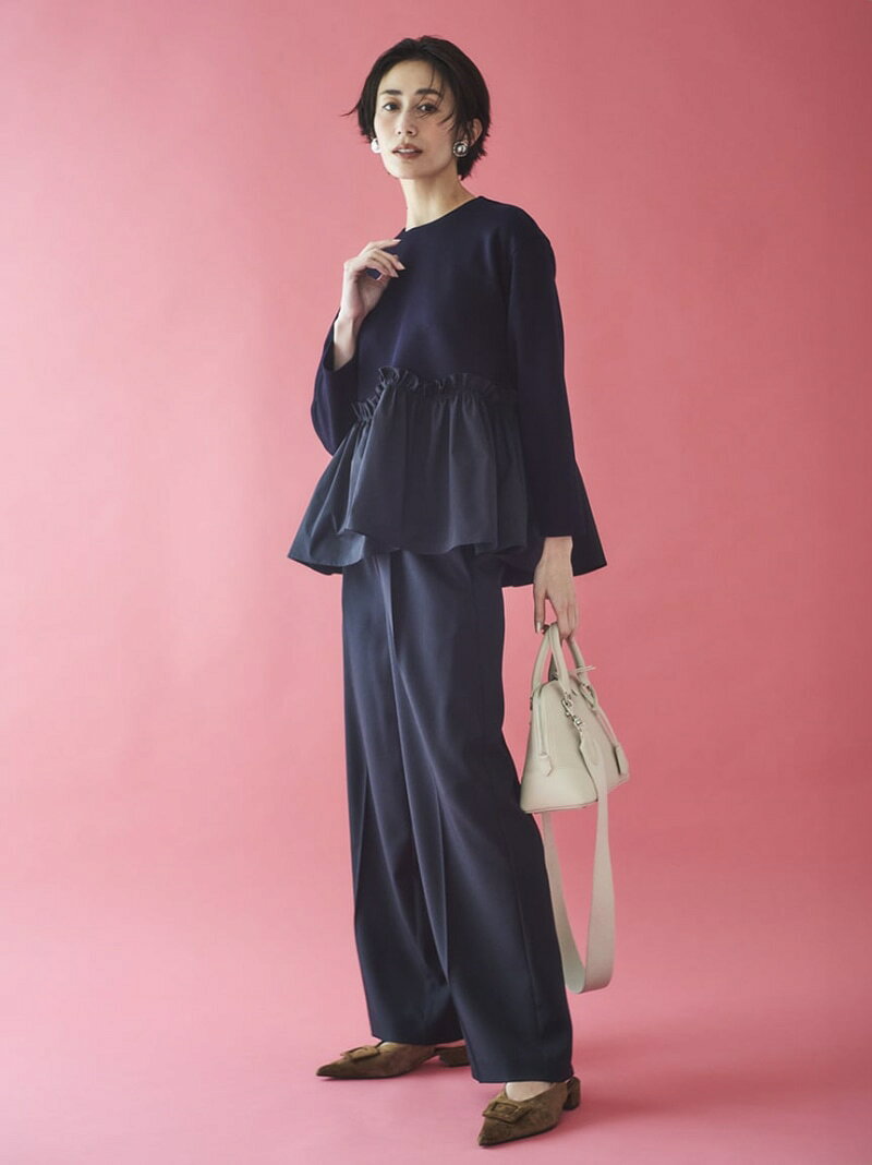 【SALE／50%OFF】ペプラムブラウス×ワンタックパンツ SETUP Mila Owen ミラオーウェン トップス その他のトップス ネイビー【RBA_E】【送料無料】[Rakuten Fashion] usagi-online-10063876 USAGISTORE USAGIONLINE公式ストア サンプル画像3