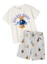 【JUNIOR】スポーティーベアワンポイントTシャツ&総柄ショートパンツセット gelato pique ジェラートピケ トップス その他のトップス ピンク ホ...