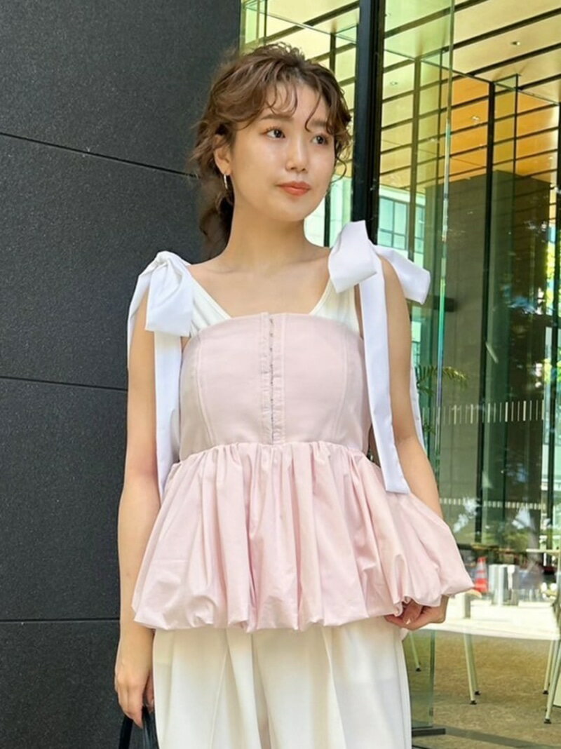 【SALE／30%OFF】ショルダーリボンタンクトップ FRAY I.D フレイ アイディー トップス ノースリーブ・タンクトップ ホワイト ブラック【RBA_E】【送料無料】[Rakuten Fashion]のサムネイル