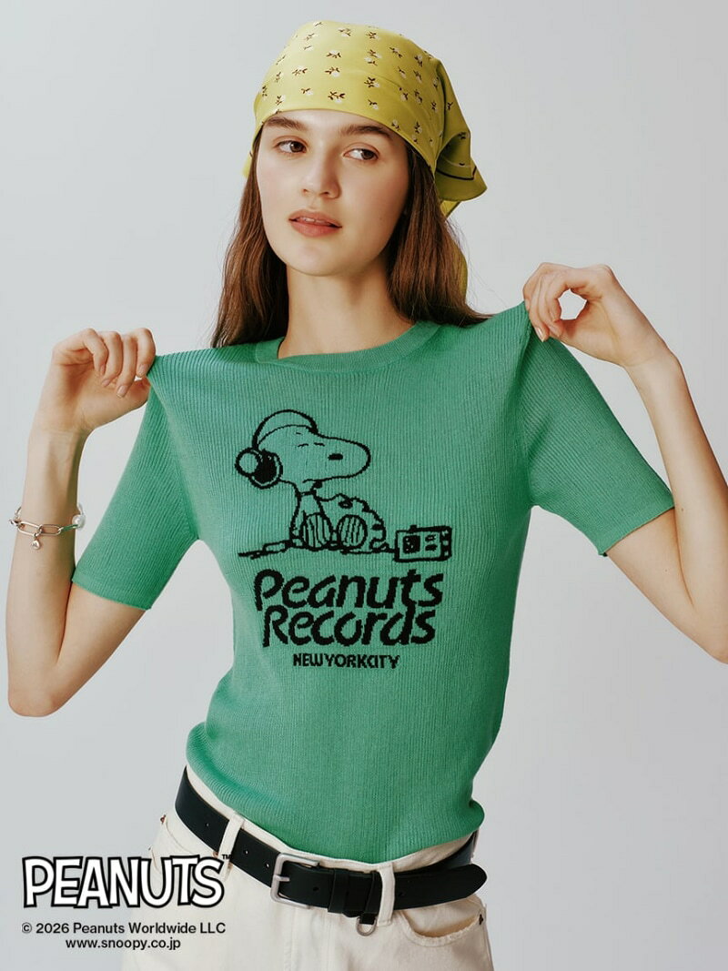 【PEANUTS RECORDS】スヌーピージャガードリブニット Mila Owen ミラオーウェン トップス ニット ピンク グリーン【送料無料】[Rakuten Fashion] usagi-online-10065856 USAGISTORE USAGIONLINE公式ストア サンプル画像2