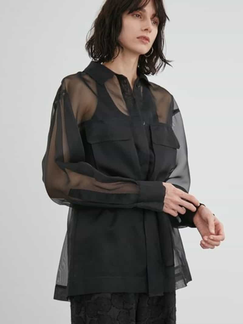 【SALE／50%OFF】オーガンザミリタリーシャツ styling/ スタイリング トップス シャツ・ブラウス ベー..