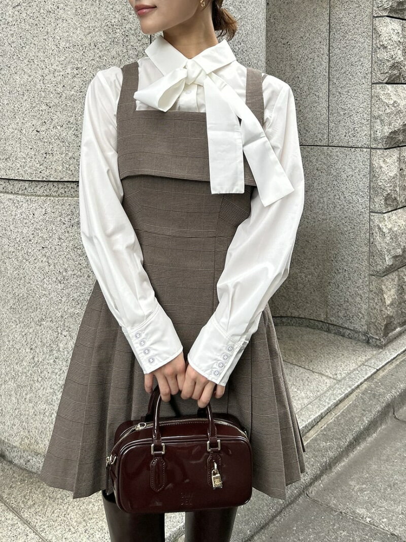 ボウタイシャツ SNIDEL スナイデル トップス シャツ・ブラウス ネイビー ピンク ホワイト【送料無料】[..