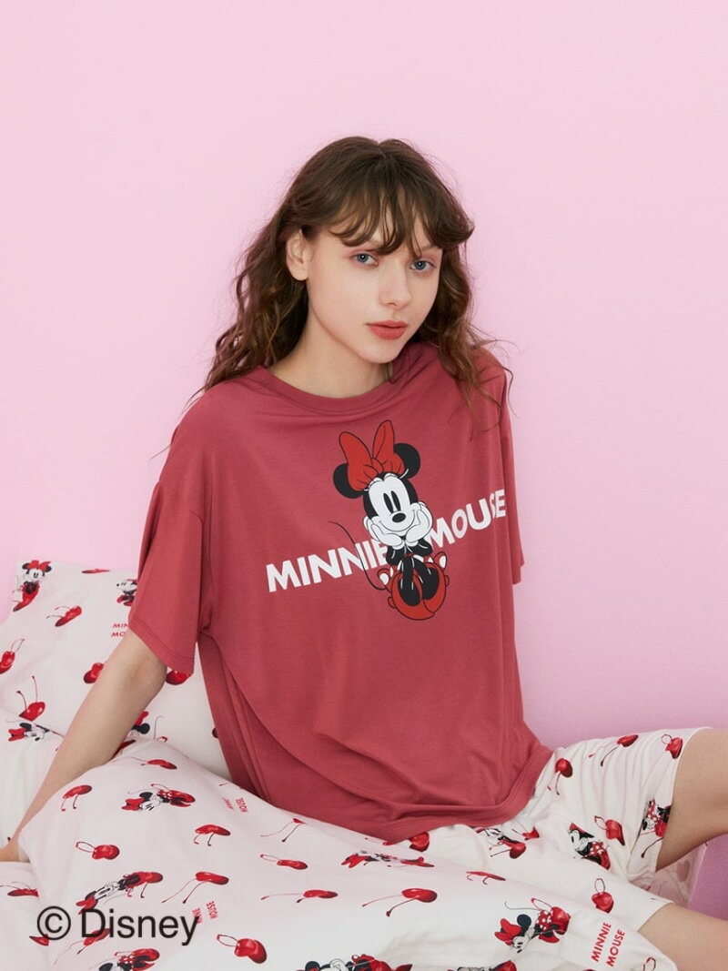 【販路限定商品】 Minnie/ワンポイントTシャツ&ショートパンツセット gelato pique ジェラートピケ インナー・ルームウェア その他のインナー・ルームウェア レッド ピンク【先行予約】*【送料無料】[Rakuten Fashion]