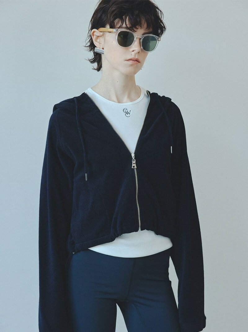 【SALE／40%OFF】【emmi*PlaX(TM)】クロップド丈パイルパーカー emmi エミ トップス パーカー・フーディー ブラック ホワイト【RBA_E】【送料無料】[Rakuten Fashion]のサムネイル