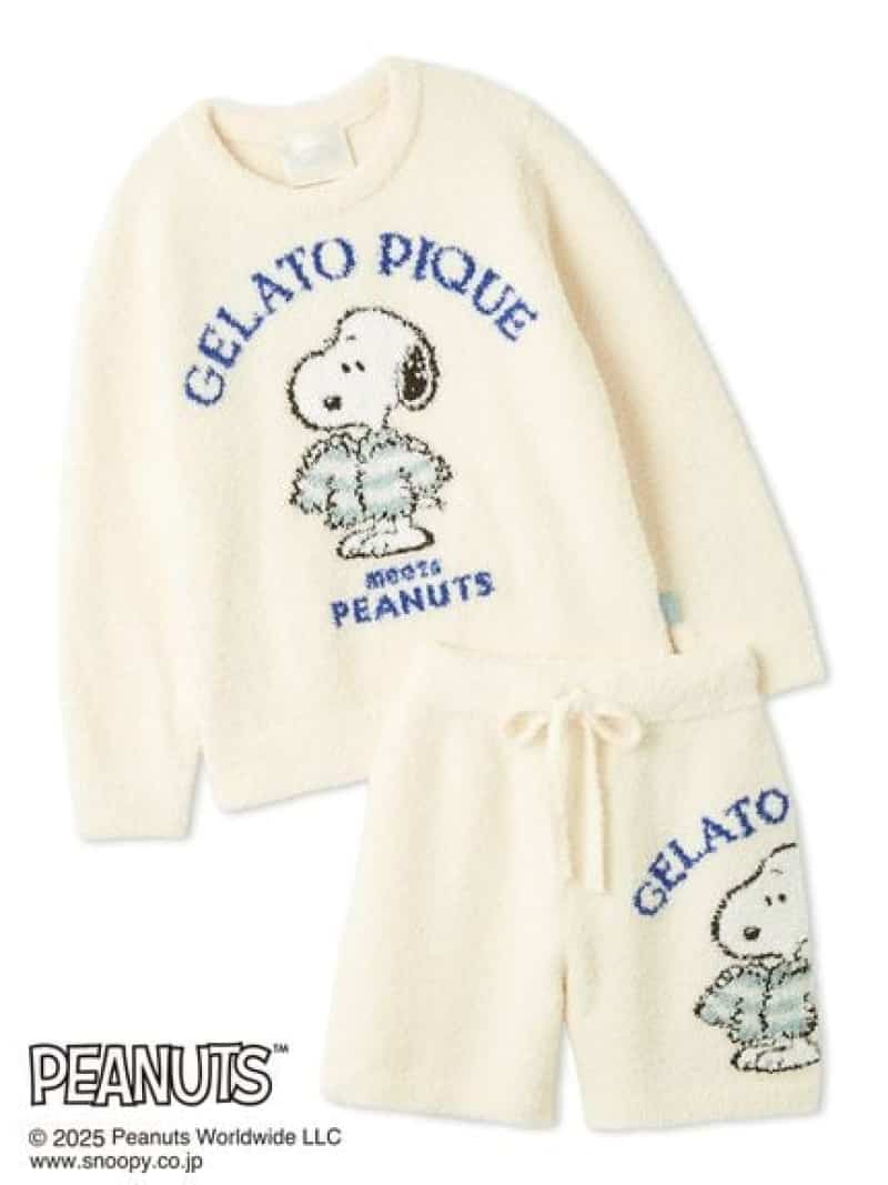 【PEANUTS】【JUNIOR】オリジナルアート ジャガードプルオーバー&ショートパンツセット gelato pique ..