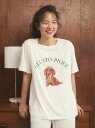 DOG柄ワンポイントTシャツ gelato pique ジェラートピケ インナー ルームウェア その他のインナー ルームウェア ホワイト グレー ピンク【送料無料】 Rakuten Fashion