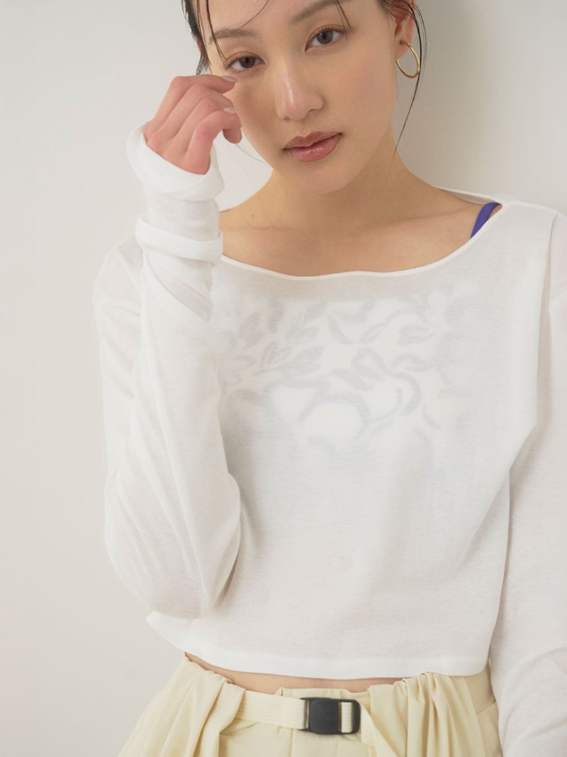 2way クロップド丈トップス emmi エミ トップス カットソー・Tシャツ ブラック ホワイト【送料無料】[Rakuten Fashion]