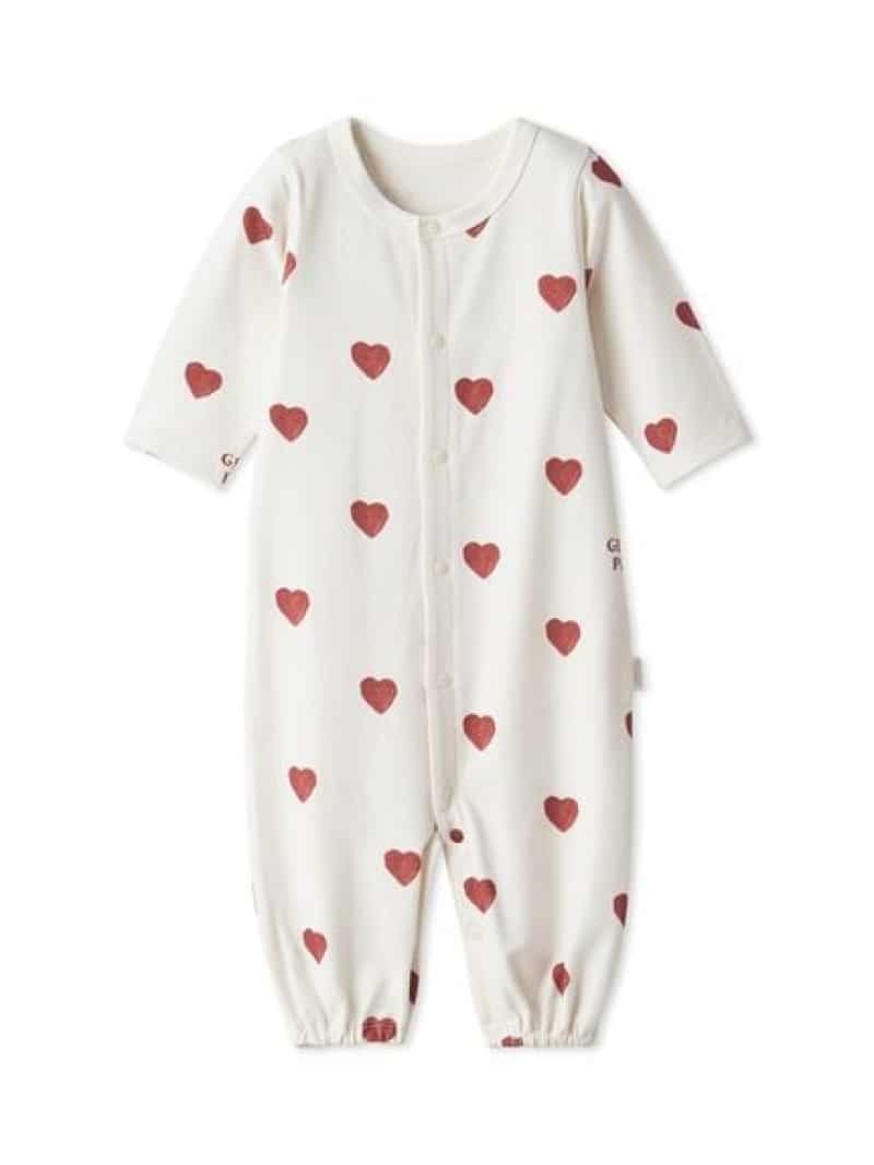 【BABY】新生児ハート柄2WAYオール gelato pique ジェラートピケ マタニティウェア・ベビー用品 ベビー肌着・新生児服 レッド【送料無料】[Ra...
