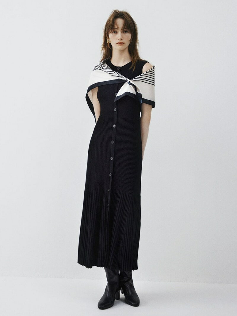 スカーフセットニットワンピース FRAY I.D フレイ アイディー ワンピース・ドレス ワンピース ベージュ ブラック【送料無料】[Rakuten Fashion]のサムネイル