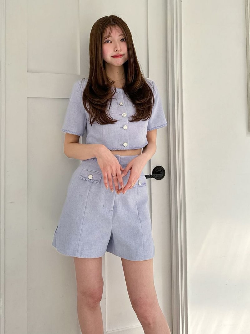 サマーツイードショートパンツ SNIDEL スナイデル パンツ その他のパンツ ネイビー【送料無料】[Rakuten Fashion]