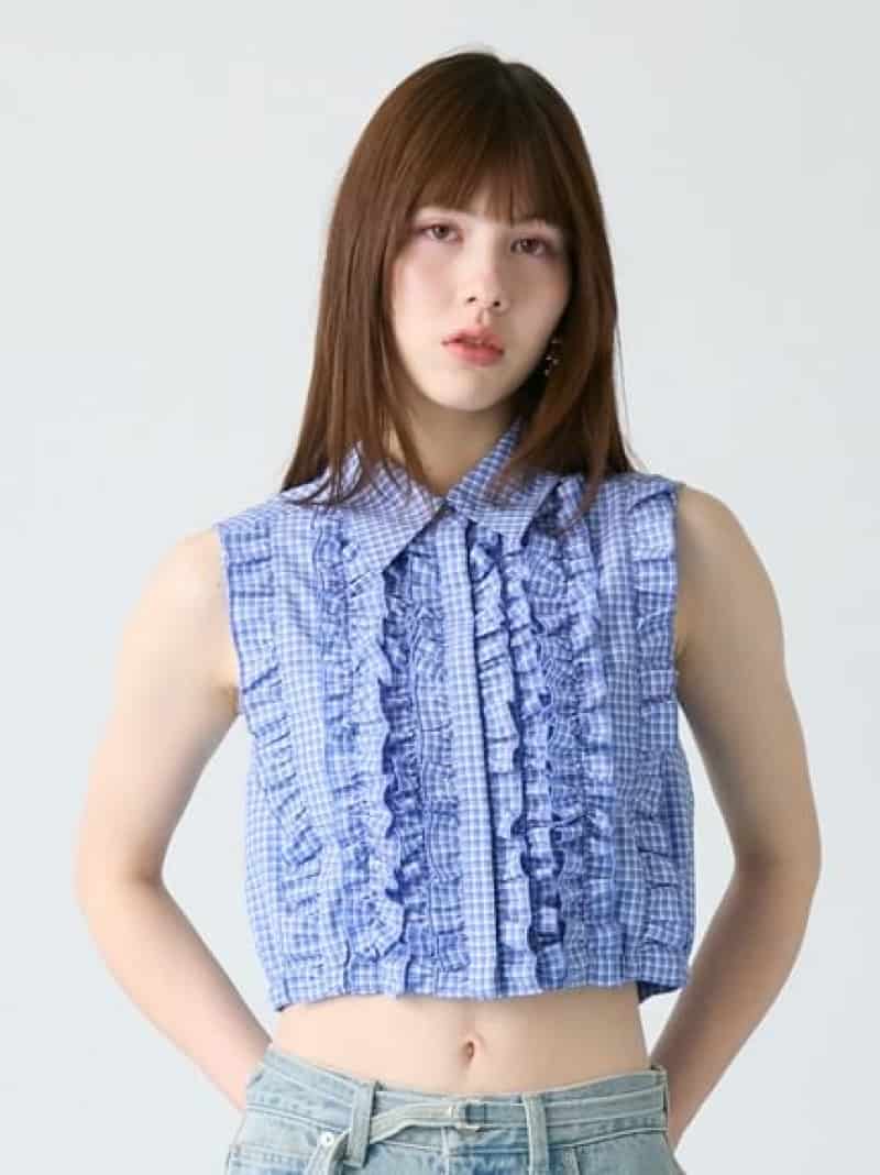 神田愛花アナウンサーフジテレビ「ぽかぽか」衣装のチェックフリル