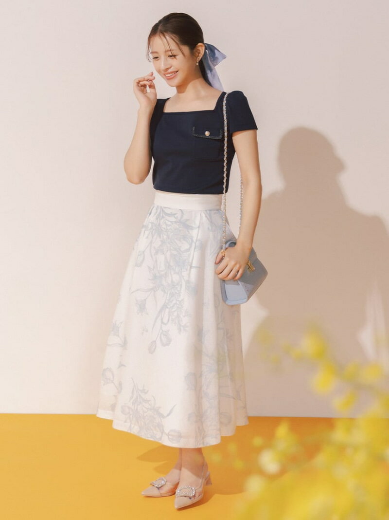 バリエーションフレアスカート CELFORD セルフォード スカート その他のスカート ホワイト ブラック【送料無料】[Rakuten Fashion]のサムネイル