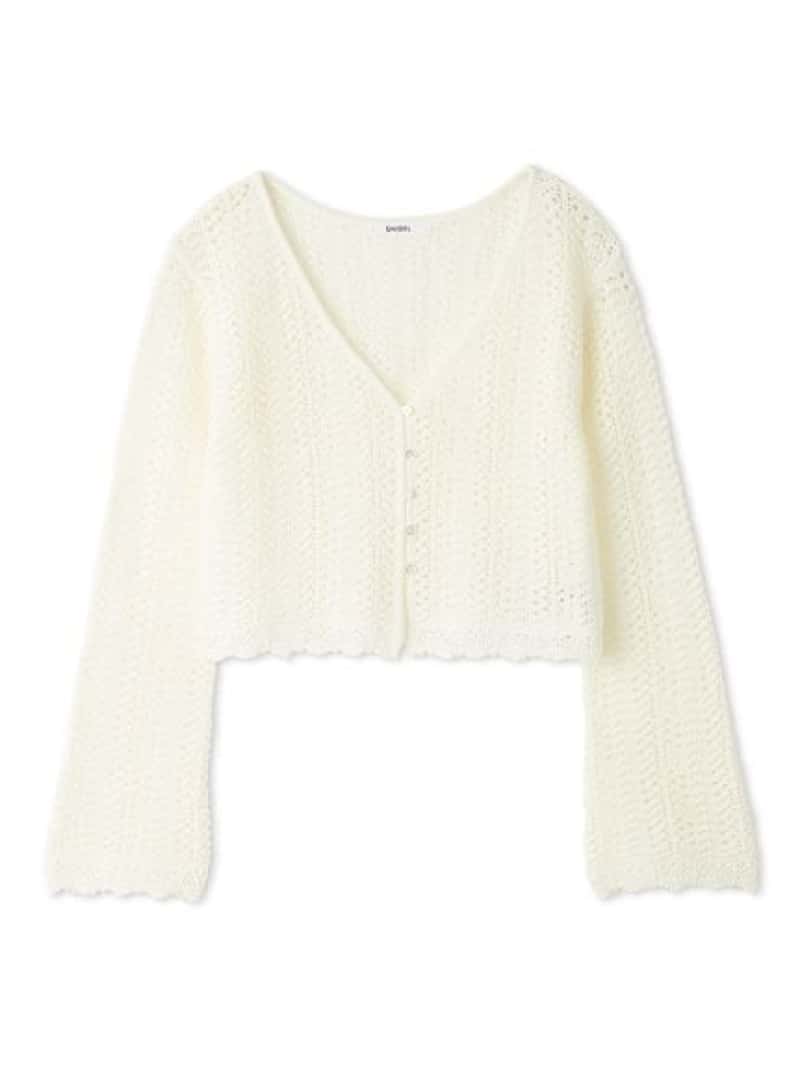 クロシェニットカーディガン SNIDEL スナイデル トップス カーディガン ブラック【送料無料】[Rakuten Fashion]