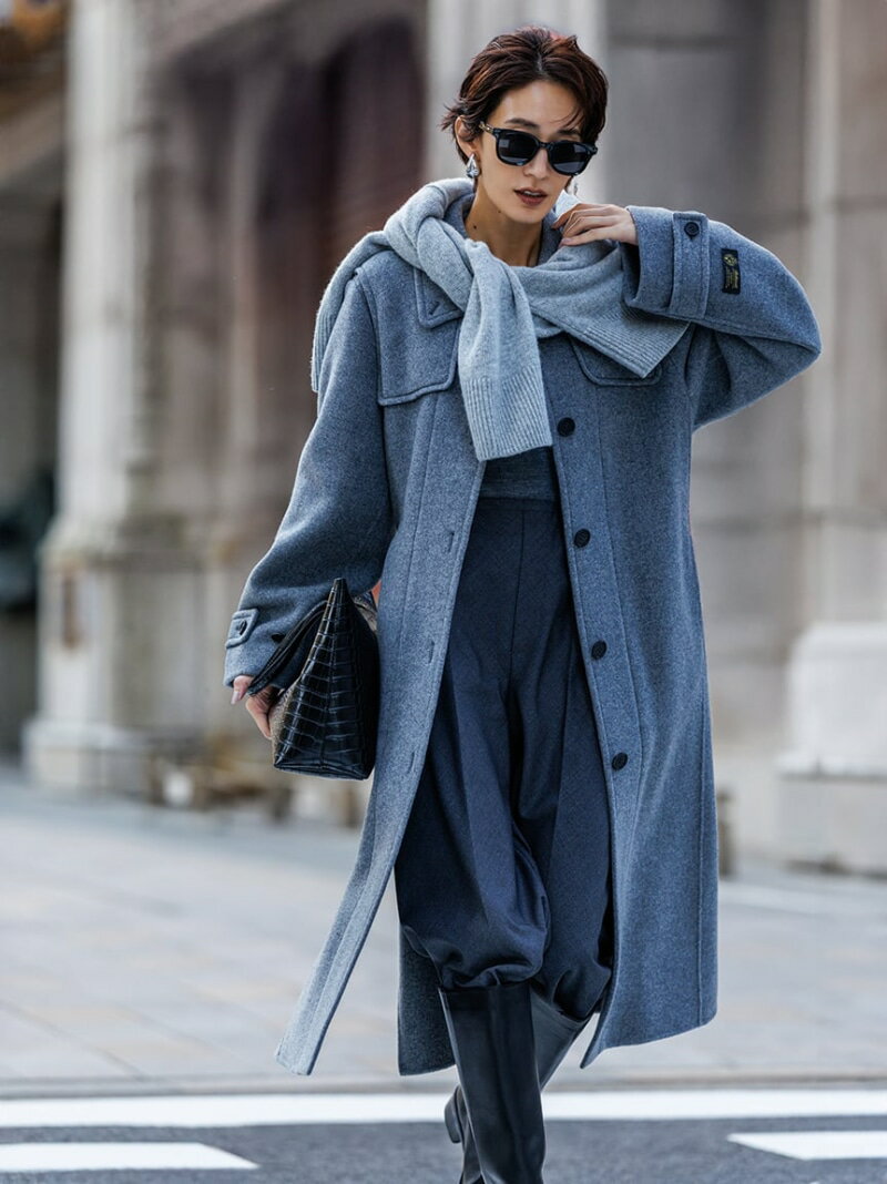 ロングリバーコート Mila Owen ミラオーウェン ジャケット・アウター その他のジャケット・アウター グレー【送料無料】[Rakuten Fashion]