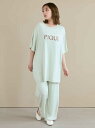 【接触冷感】カラーレーヨンロゴロングパンツ gelato pique ジェラートピケ インナー・ルームウェア その他のインナー・ルームウェア ネイビー グリーン...