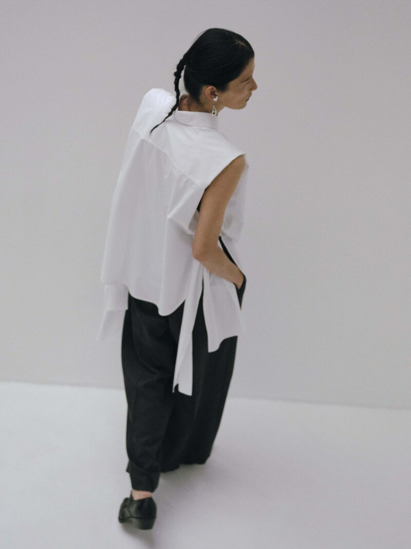 サイドリボン2WAYノースリーブシャツ styling/ スタイリング トップス シャツ・ブラウス ホワイト ブラック ブルー【送料無料】[Rakuten Fashion]のサムネイル