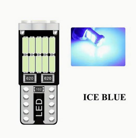 Rakuten - 10個セット LED T10 アイスブルー W5W 194 501 LED 車室内灯 屋根 読書灯 ナンバープレート 信号 パーキングライト電球