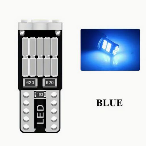 Rakuten - 10個セット LED T10 ブルー W5W 194 501 LED 車室内灯 屋根 読書灯 ナンバープレート 信号 パーキングライト電球