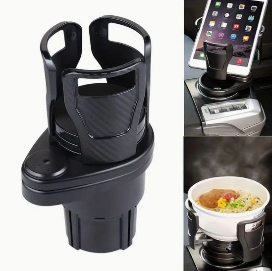 Rakuten - カップホルダーエクスパンダー 車用アダプター付きの調整可能な多機能デュアルカップホルダー スマホホルダー