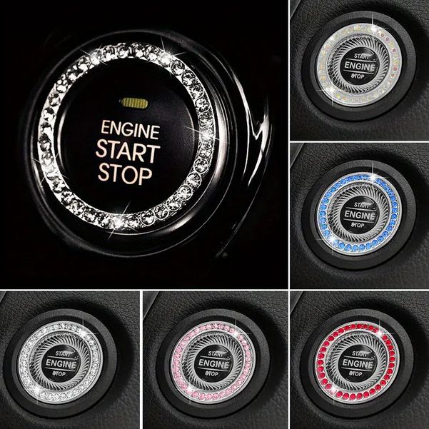 Rakuten - スタートボタン ラインストーン装飾リング イグニッションリング装飾