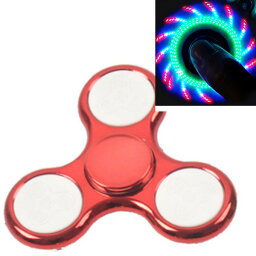 光る ハンドスピナー メタリックレッド 自動明滅タイプ Hand spinner ストレス解消 暇つぶし　脳トレ