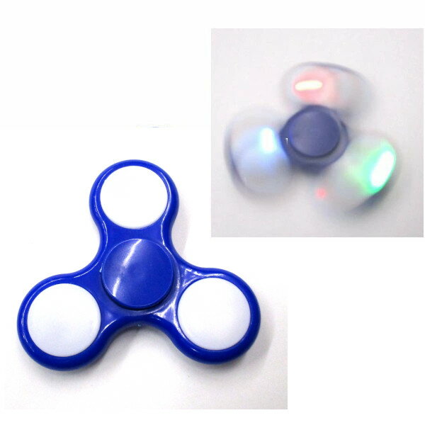 光る ハンドスピナー ブルー Hand spinner ストレス解消 暇つぶし 脳トレ (光るパーツは1か所)