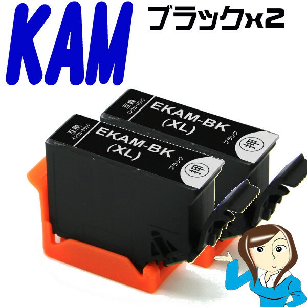 Rakuten - KAM-BK-L ブラック単品x2　カメ（増量）インクカートリッジ プリンターインク KAM プリンターインク エプソン EPSON インクカートリッジ